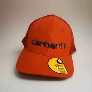 CARHARTT Force Canvas Mesh Back Logo Graphic Cap RED Trucker Hat AH1195-M**NWT